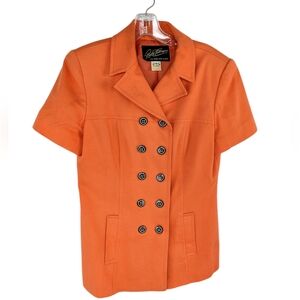 Rickie Freeman for Teri John Orange Cotton Blazer